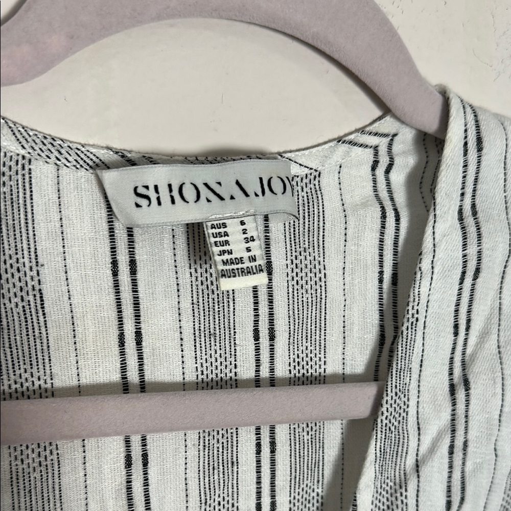 Shona Joy White Ruffled Wrap Dress with Tie Front - Picture 7 of 8